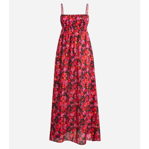 J. Crew Dresses & Skirts - NWT J. Crew Empire Waist Cotton Voile Maxi Dress Pink Floral Tie Back Size XL